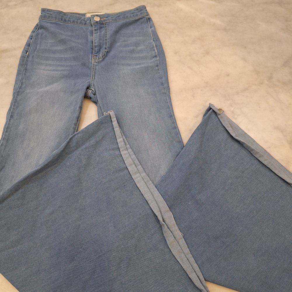 Free People Just Float On Flare Jeans Women 26 Blue High Rise Bell Bottom Boho
